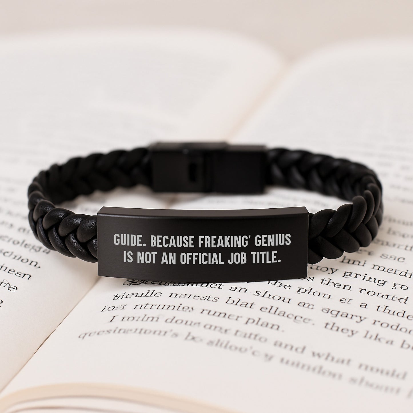 Funny Guide Inspiration Interlaced Leather Bracelet, Graduation Unique Gifts for Him, Women, Friends, Coworkers, Family, Gifts from Men, Gifts for Guide - Image 3