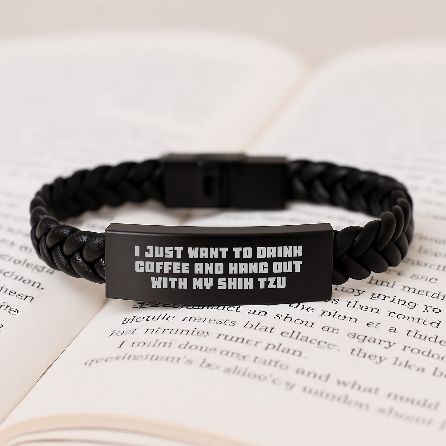 Funny Shih Tzu Dog Interlaced Leather Bracelet Gifts from Men to Women Friends Family on Valentine's - Shih Tzu Dog Lover - Image 3