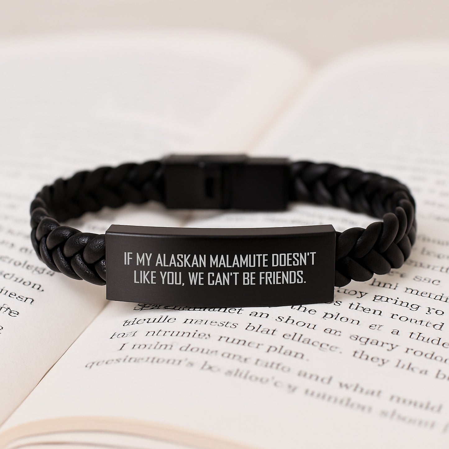 Alaskan Malamute Dog Lover Gifts, Funny Quote Interlaced Leather Bracelet for Men Women Friends Valentine's Unique Gifts from Husband to Alaskan Malamute Dog Owner - Image 3
