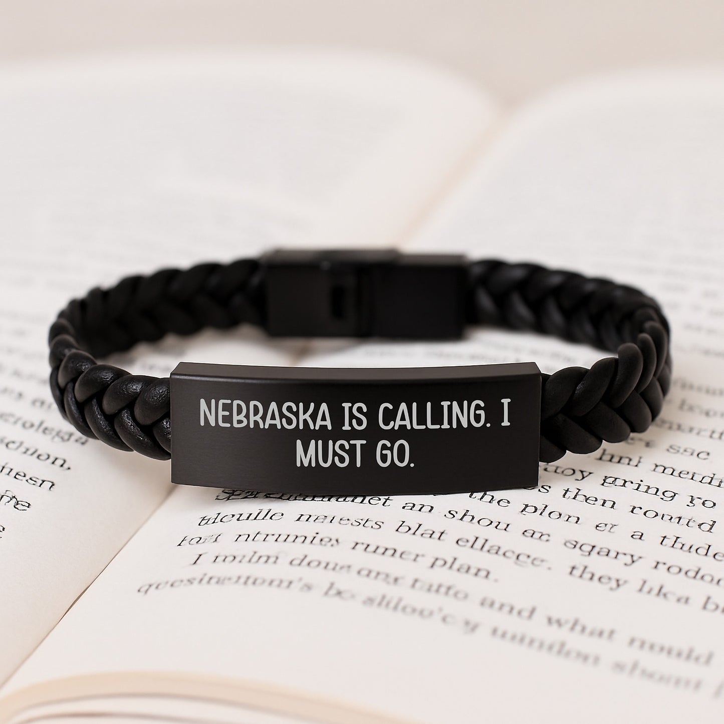 Nebraska Gifts for Men and Women, Funny Interlaced Leather Bracelet with Stainless Steel and PU Leather, Birthday Unique Gifts from Friends and Family - Image 3