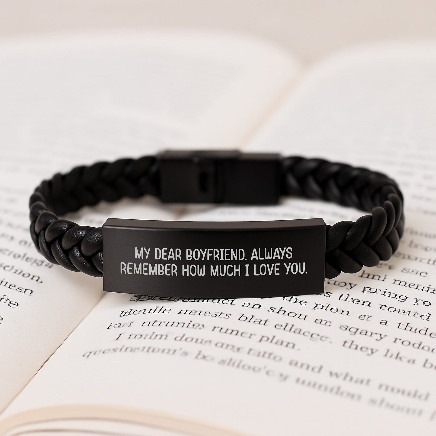Boyfriend Keepsake Interlaced Leather Bracelet for Him Birthday Gift - Image 3