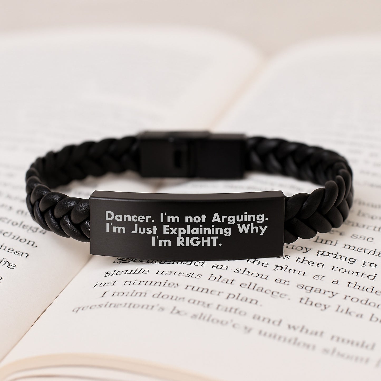 Funny Dancer Gifts from Friends for Graduation Unique Interlaced Leather Bracelet with Stainless Steel Engraving - Image 3