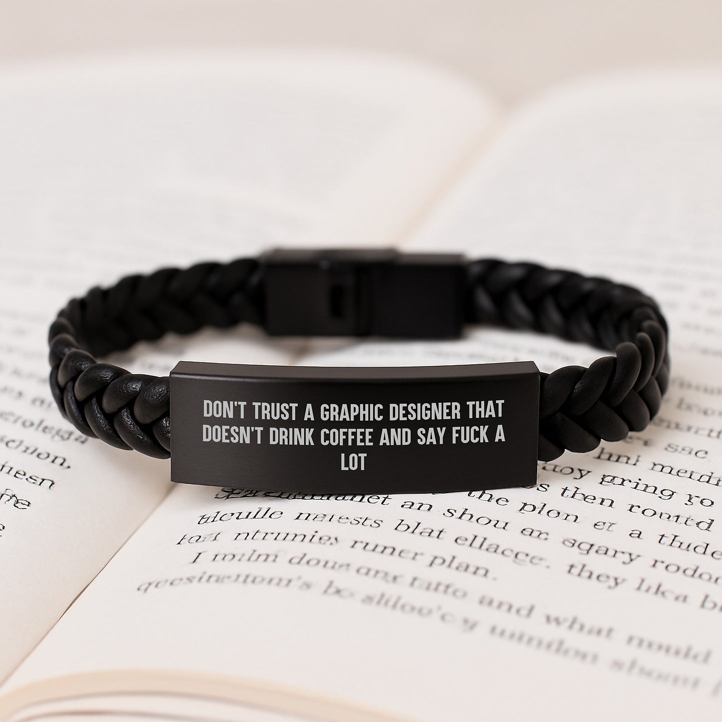 Funny Gifts for Graphic Designers, Interlaced Leather Bracelet, Graduation Unique Gifts from Family for Men - Image 3