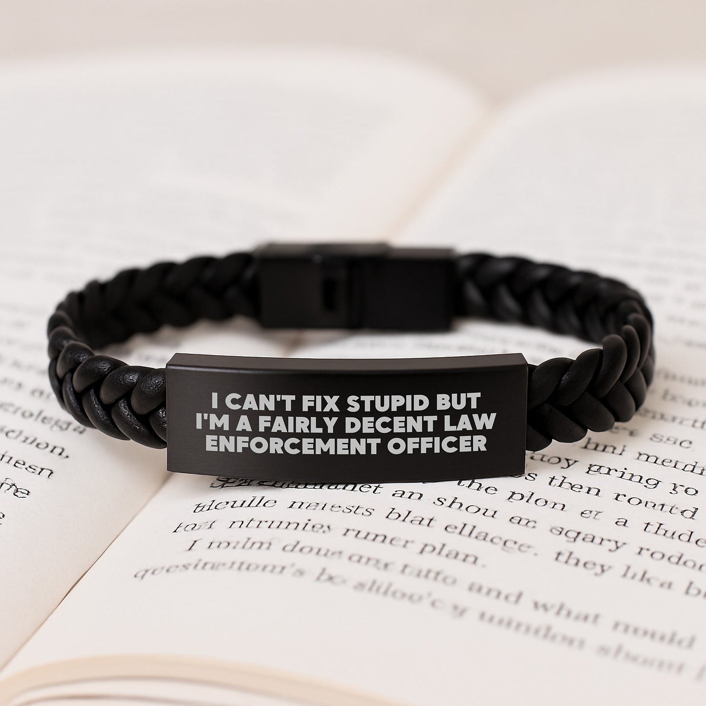 Law Enforcement Officer Funny Quote Interlaced Leather Bracelet Gifts for Men - Graduation Unique Gifts from Friends - Image 3