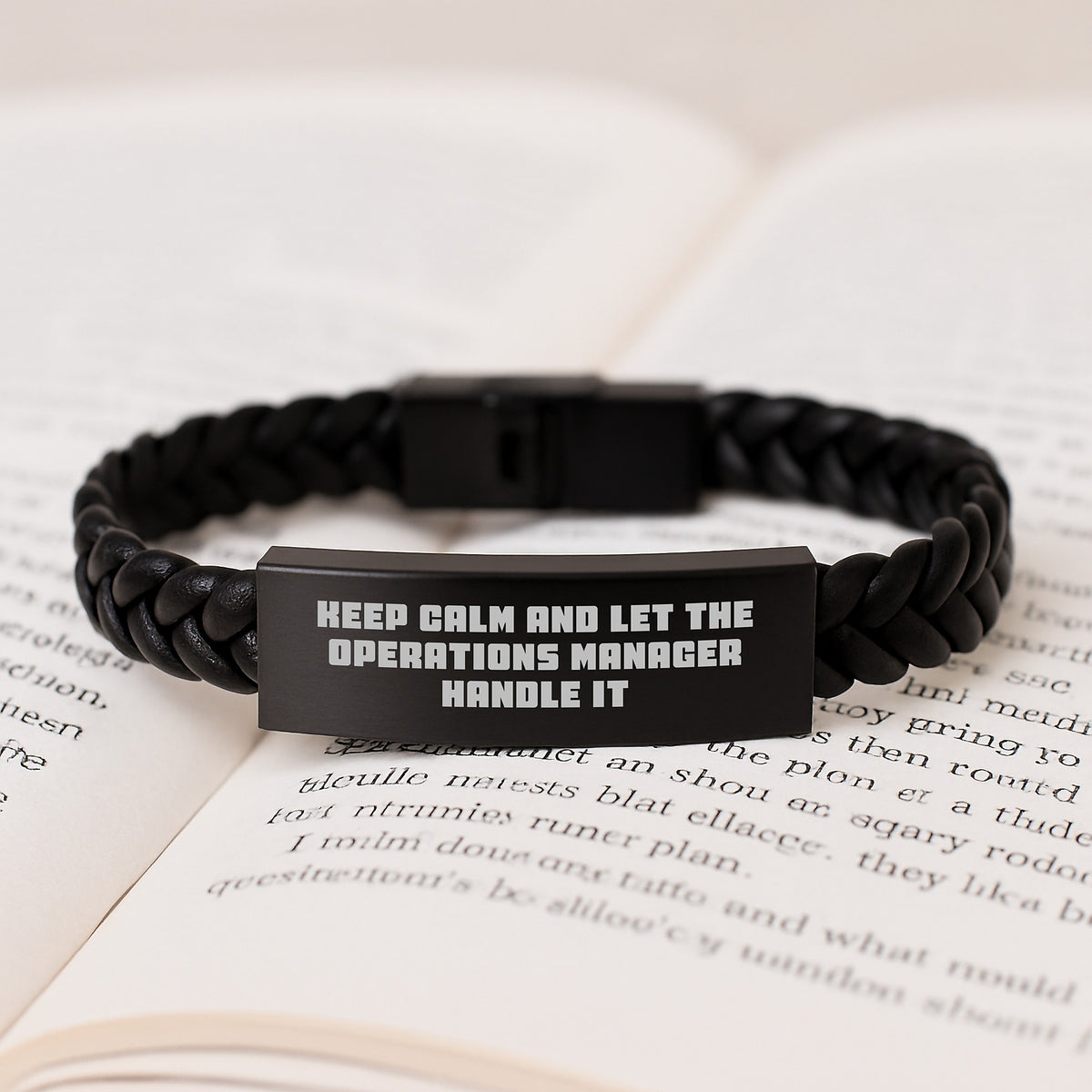 Funny Operations Manager Gifts for Men Operations Manager, Birthday Unique Gifts, Keep Calm And Let The Operations Manager Handle It Interlaced Leather Bracelet, Gifts from Friends - Image 3