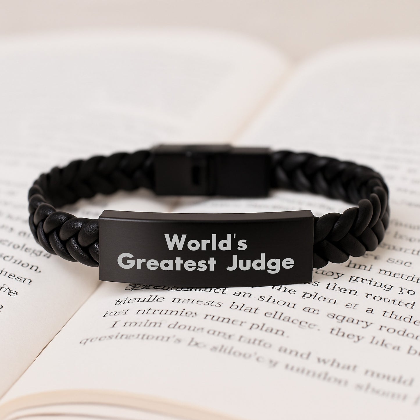 Funny Quote World's Greatest Judge Gifts for Judge Interlaced Leather Bracelet, Gifts from Friends to Judge, Graduation Unique for Judge - Image 3