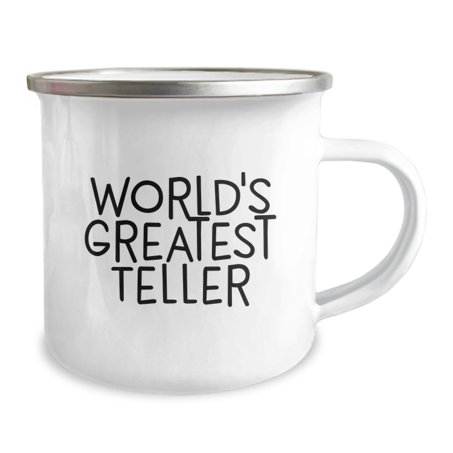 Funny Teller Gifts from Friends, Unique World's Greatest Teller Camping Mug for Graduation, Stainless Steel with Enamel Finish - Image 2