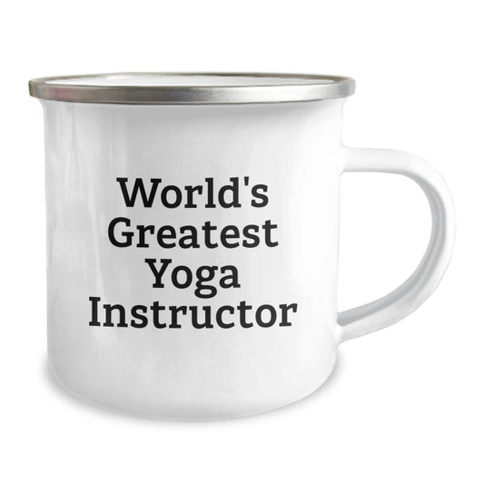 Funny Yoga Instructor Gifts from Friends - World's Greatest Yoga Instructor Camping Mug, Unique Mother's Day Unique Gifts for Yoga Instructor, Stainless Steel with Enamel Finish - Image 2