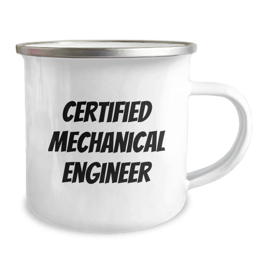 Funny Gifts from Mechanical Engineer Friends - Valentine's Unique Gifts for Men - Certified Mechanical Engineer Camping Mug, 12 oz Stainless Steel - Image 2