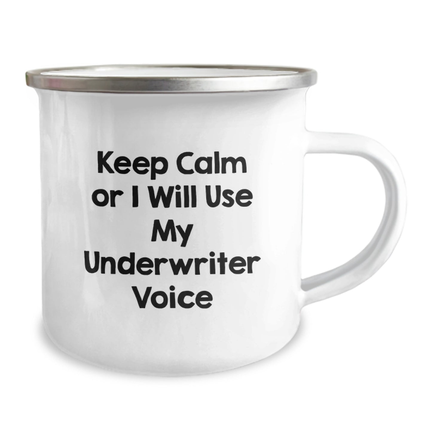 Funny Underwriter Gifts for Her, Underwriter Camping Mug, Keep Calm Or I Will Use My Underwriter Voice, Mother's Day Unique Gifts from Family - Image 2