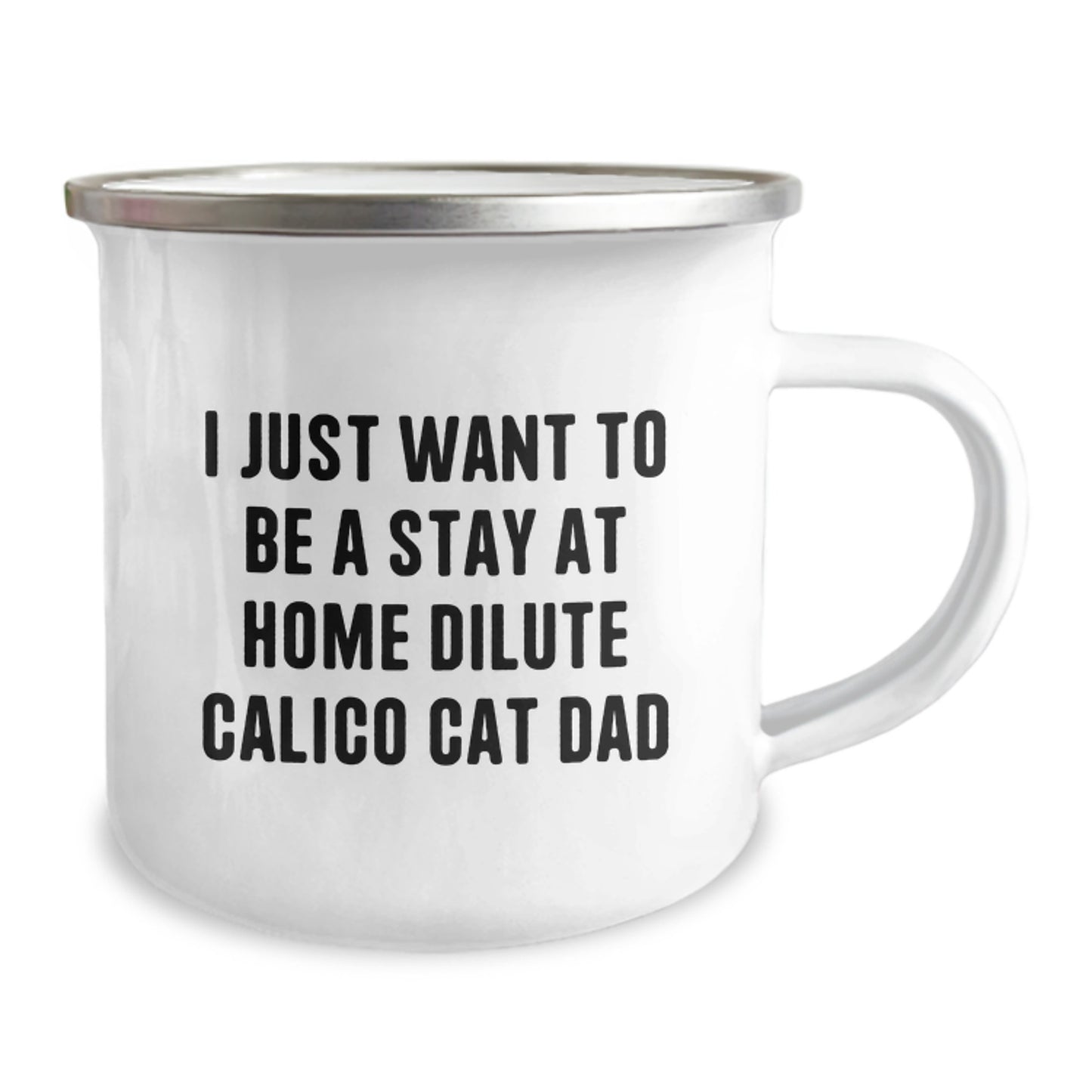 Dilute Calico Cat Lover's Funny Camping Mug Gifts from Dad to Stay At Home Dilute Calico Cat Dad on Valentine's - Image 2