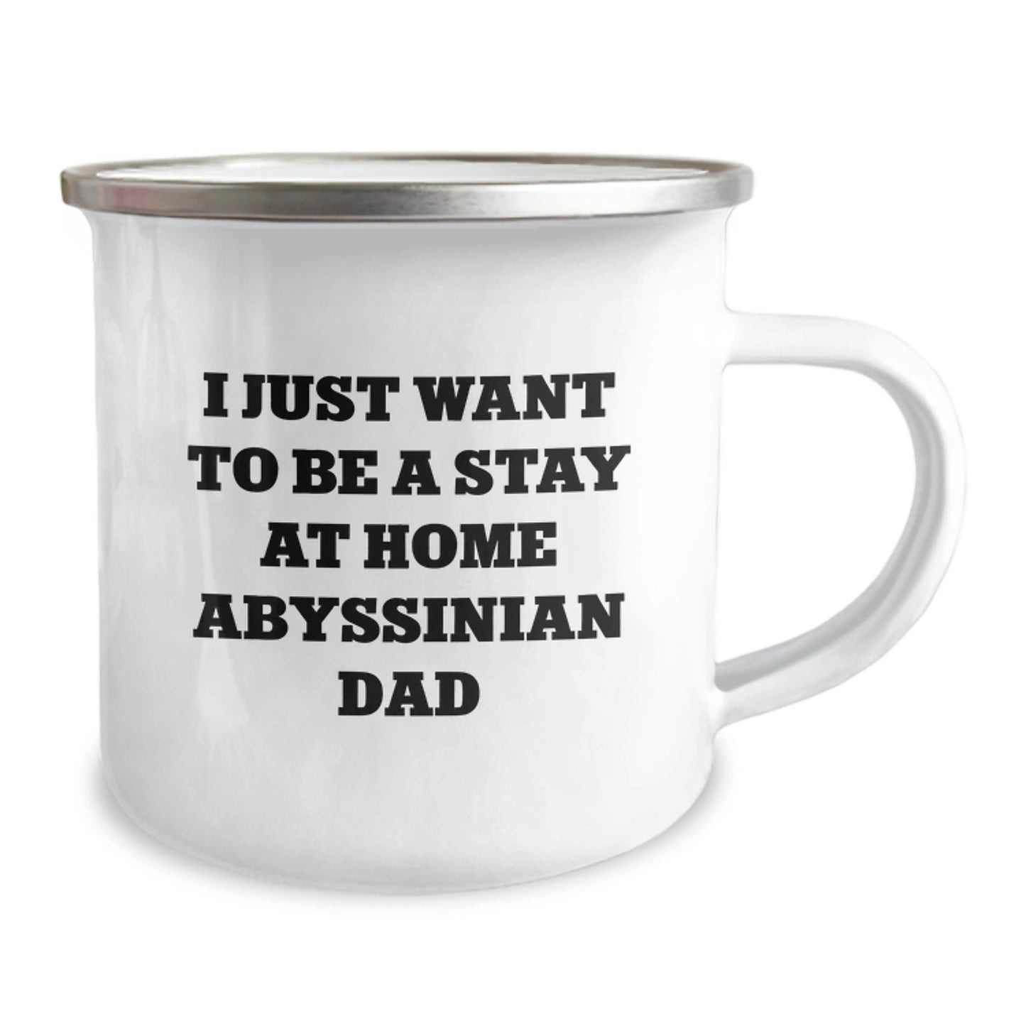 Funny Abyssinian Cat Gifts from Dad to Abyssinian Cat Lover on Birthday Unique Gifts - I Just Want To Be A Stay At Home Abyssinian Dad Camping Mug - Image 2