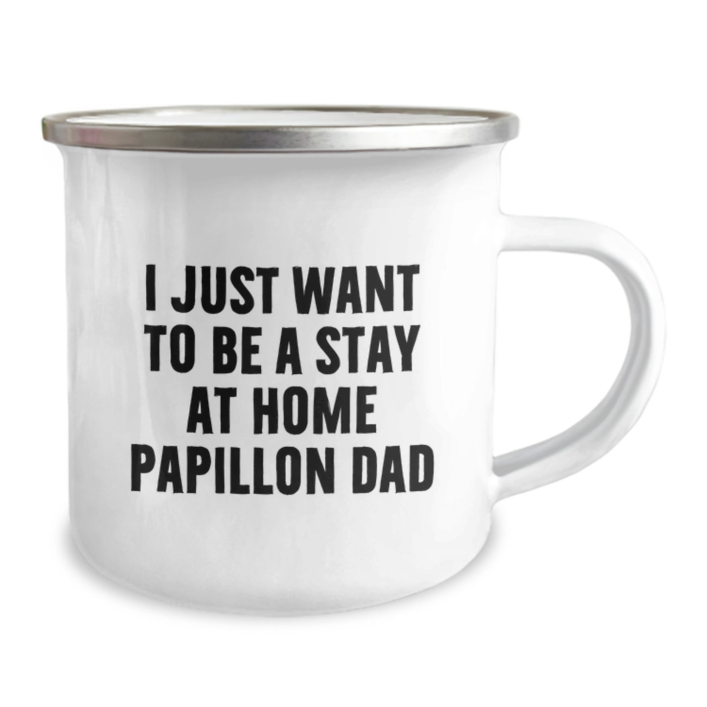 Papillon Dog Lover's Funny Camping Mug for Stay At Home Dad, Valentine's Unique Gifts from Men to Friends - Image 2