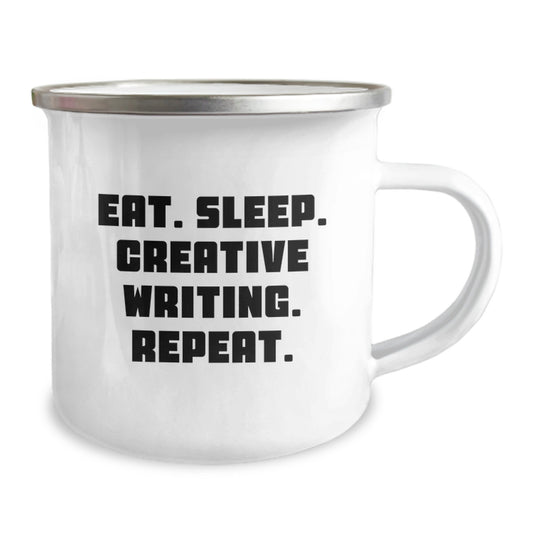 Creative Writing Inspiration Gifts from Friends for Creative Writing Lovers - Eat Sleep Creative Writing Repeat, Funny Valentine's Camping Mug - Image 2
