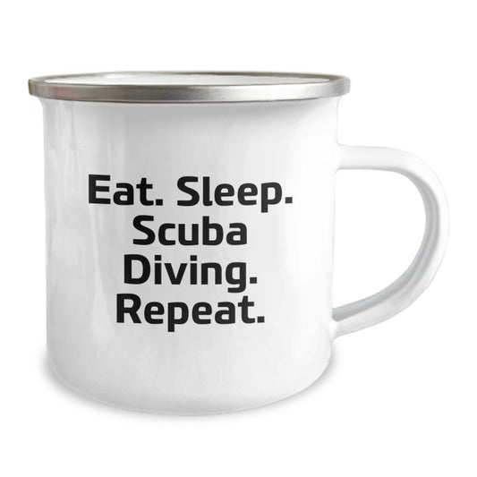 Funny Scuba Diving Gifts for Scuba Diving Enthusiasts, Men, Women - Eat Sleep Scuba Diving Repeat Camping Mug for Christmas Unique Gifts from Family, Friends, Coworkers - Image 2
