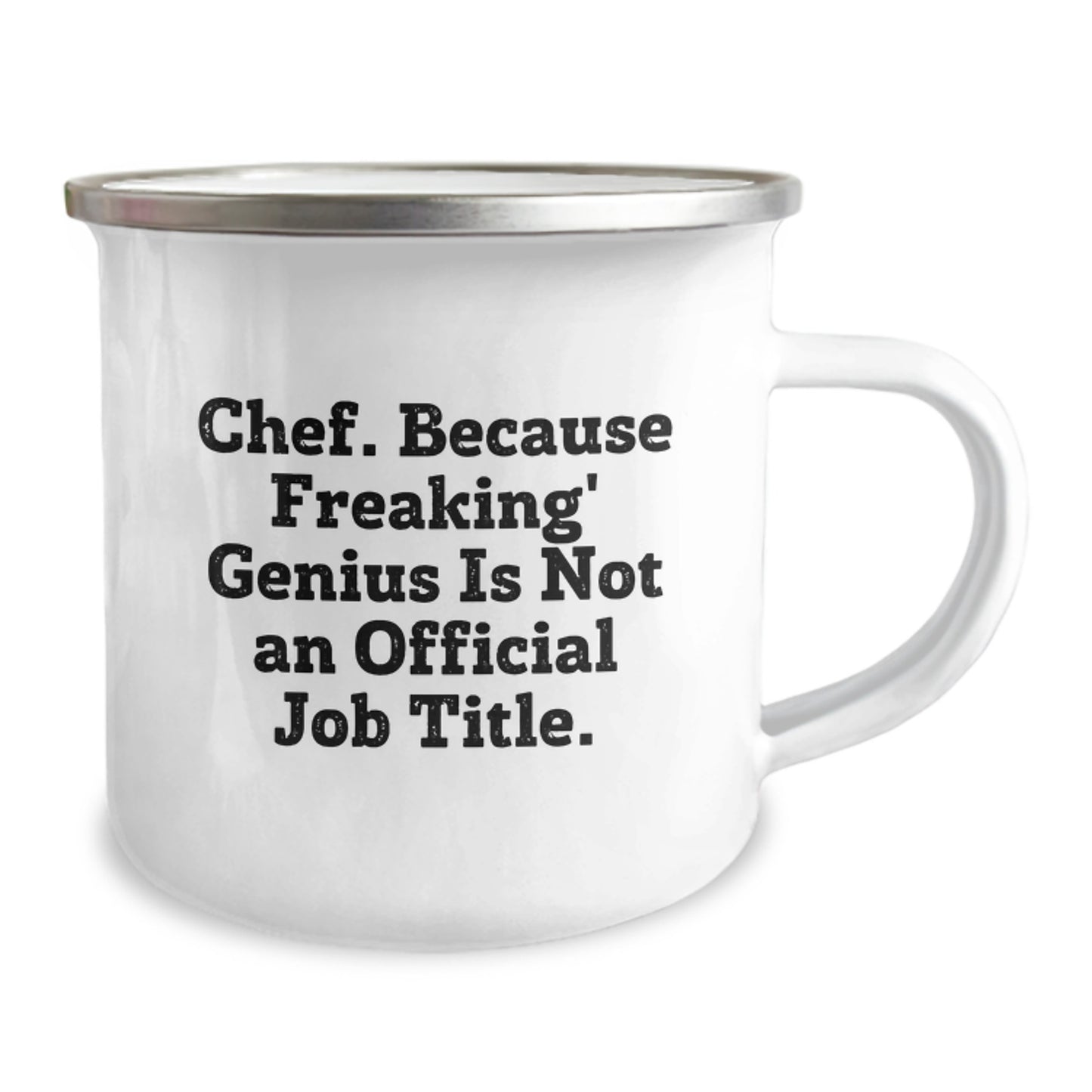 Chef Keepsake Camping Mug for Him Birthday Gift – Bold Quote With Enamel - Image 2