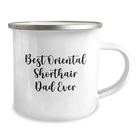 Funny Oriental Shorthair Cat Dad Gifts from Men for Valentine's Unique Camping Mug - Image 2