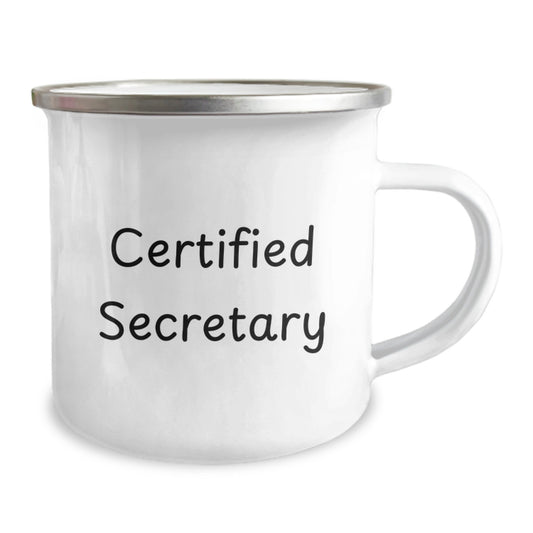 Cute Secretary Gifts from Friends, Funny 'Certified Secretary' Camping Mug for Birthday Unique Gifts, Perfect Secretary Cup for Men or Women - Image 2