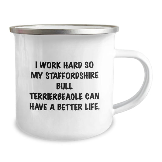 Staffordshire Bull Terrier Dog Lover Gifts from Family, Funny Staffordshire Bull Terrier Dog Beagle Birthday Unique Gifts for Staffordshire Bull Terrier Dog Owners Camping Mugs - Image 2