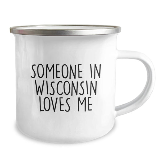 Wisconsin Camping Mug Someone 'In Wisconsin Loves Me' Funny Valentine's Gifts from Friends - Image 2