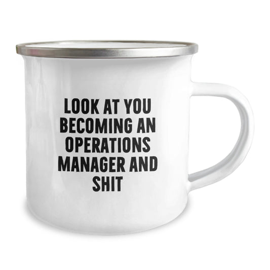 Funny Operations Manager Gifts, Unique Camping Mug for Graduation, Look At You Becoming An Operations Manager And Shit - Gifts from Friends for Operations Manager Men - Image 2