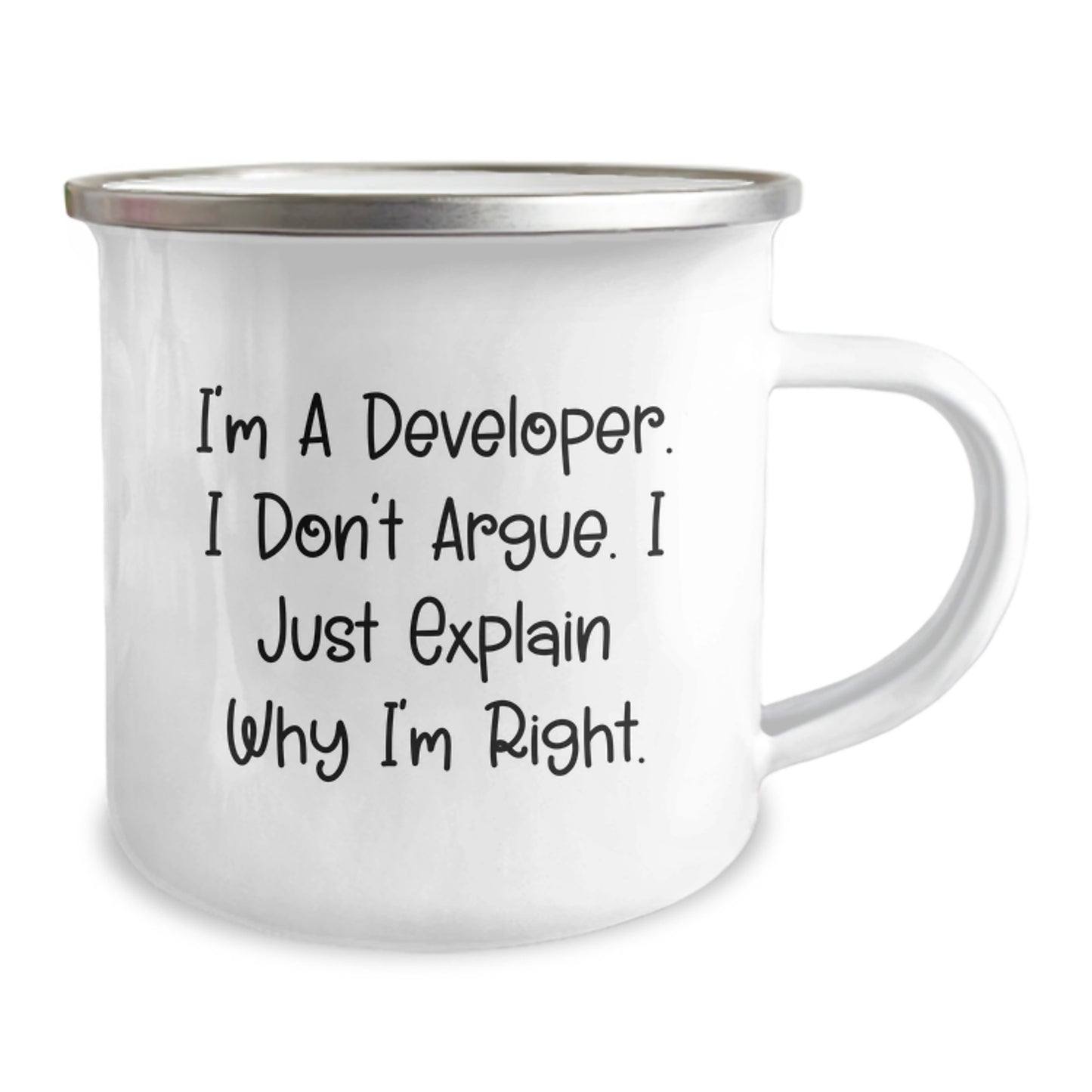 Funny Developer Gifts from Friends for Men on Mother's Day - Developer Quote Camping Mug, 12 oz Stainless Steel - Image 2