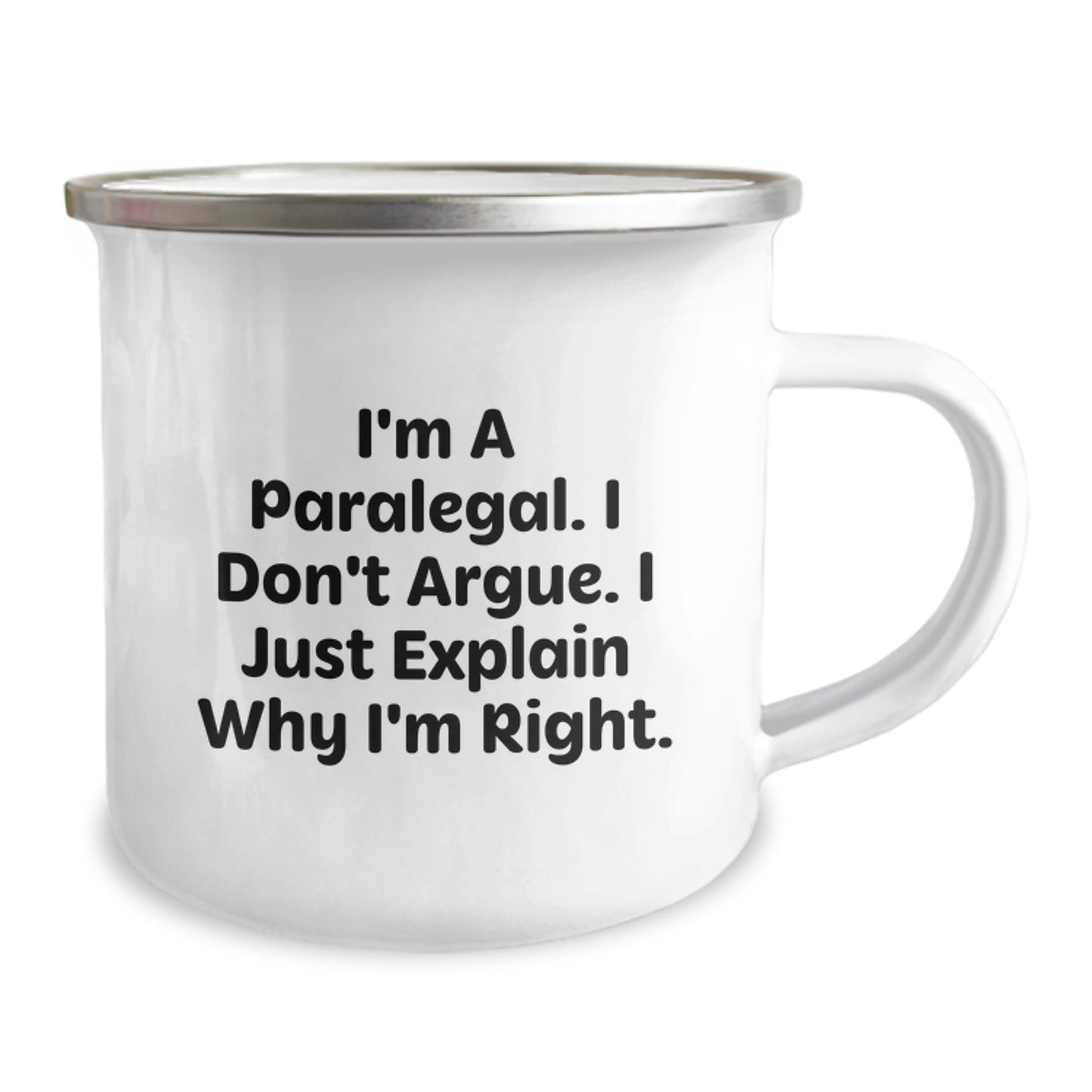 Paralegal Keepsake Camping Mug for Him Birthday Gift with Enamel Finish - Image 2