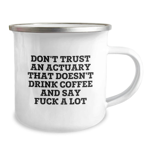 Witty Actuary Camping Mug for Friends Birthday Gift - Image 2