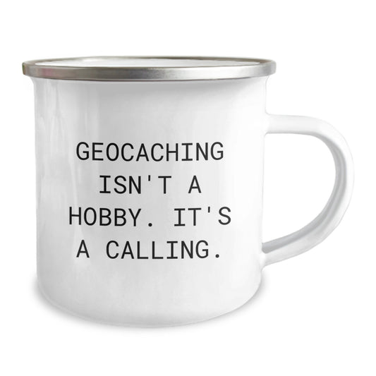 Geocaching Enthusiast Gifts from Family - Geocaching Isn't A Hobby It's A Calling, Graduation Unique Gifts for Geocaching Men, Stainless Steel Camping Mug - Image 2