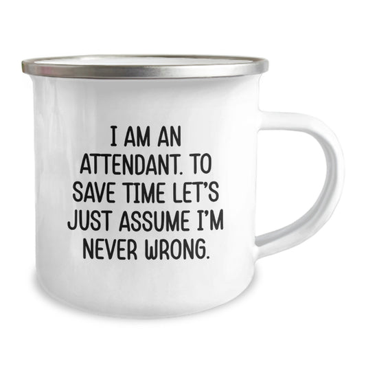 Funny Attendant Gifts from Friends, Birthday Unique Mug for Attendant to Save Time, Camping Mug with Cute Quote - Image 2