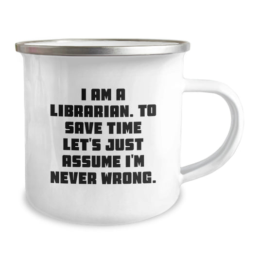 Funny Librarian Gifts from Friends Unique Birthday Unique Gifts for Librarian Men Stainless Steel Camping Mug - Image 2