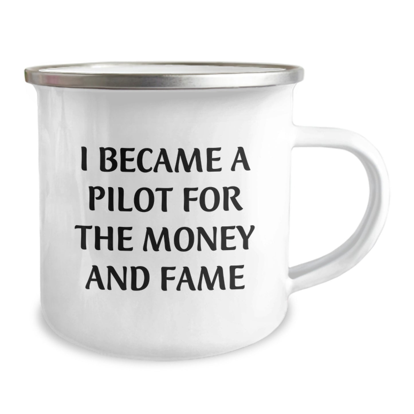 Funny Pilot Gifts for Birthday Unique Presents from Friends, Pilot Birthday Unique Gift for Men or Women Camping Mug - I Became A Pilot For The Money And Fame - Image 2