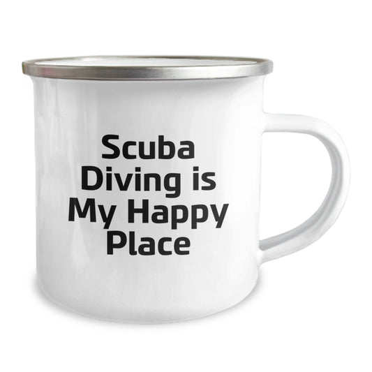 Funny Scuba Diving Gifts for Friends, Family, or Coworkers - Scuba Diving Is My Happy Place, Camping Mug for Graduation Unique Gifts - Image 2