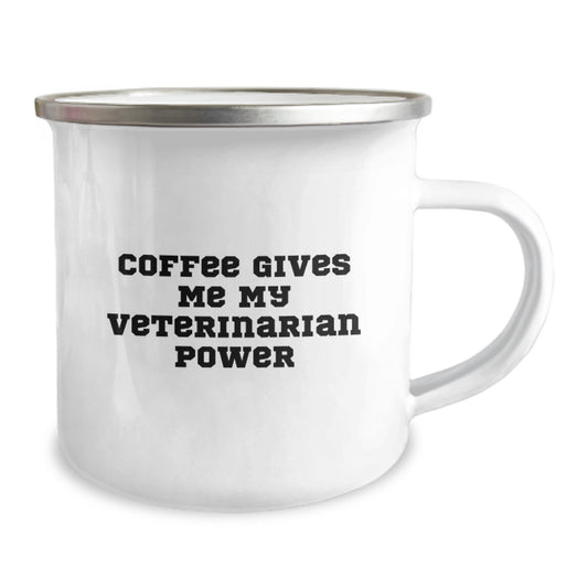 Funny Veterinarian Gifts from Friends for Graduation Unique Gifts - Coffee Gives Me My Veterinarian Power Stainless Steel Camping Mug - Image 2
