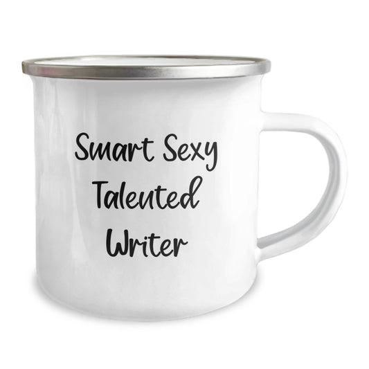Write Your Story, Camp in Style - Gifts from Friends for Smart Sexy Talented Writer Birthday Unique Mug, Funny Quote, Writer Gifts, 12 oz Stainless Steel Camping Mug - Image 2
