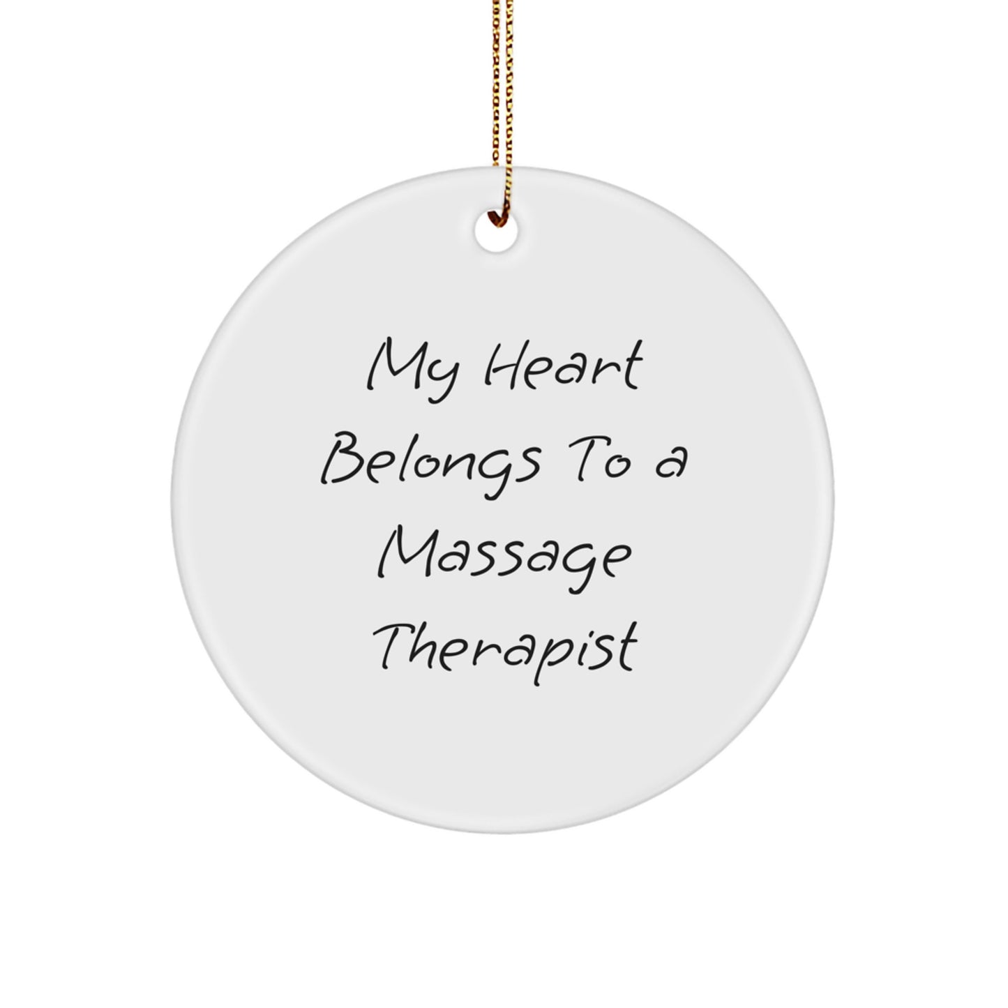 Funny Massage Therapist Gifts from Friends for Him or Her Circle Ornament - Image 1