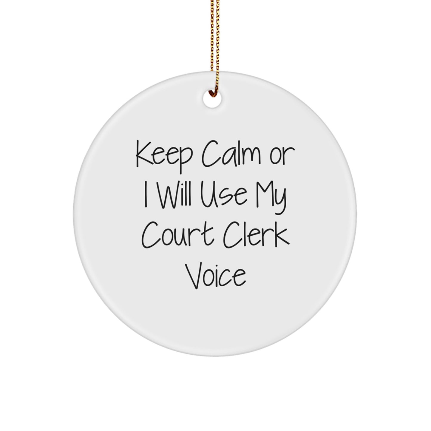 Court Clerk Circle Ornament Keepsake for Him Christmas Holiday Gift - Image 1