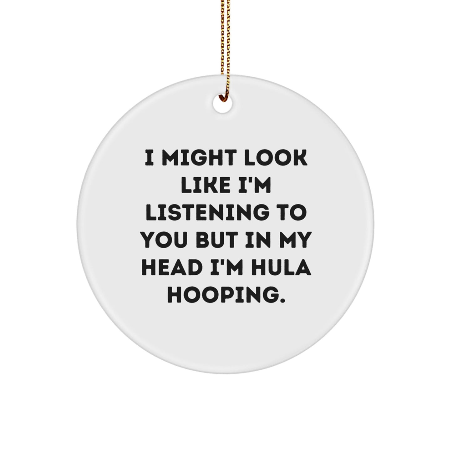 Funny Hula Hooping Circle Ornament Gifts from Family or Friends for Hula Hooping Enthusiasts on Christmas - Image 1