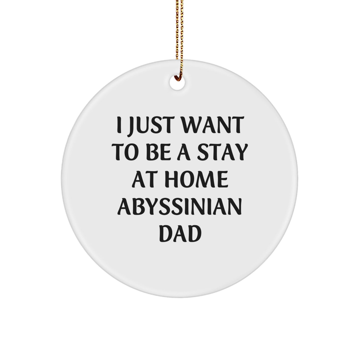 Funny Abyssinian Cat Gifts for the Stay at Home Dad, Circle Ornament for Christmas Unique Gifts from Men to Family - Image 1
