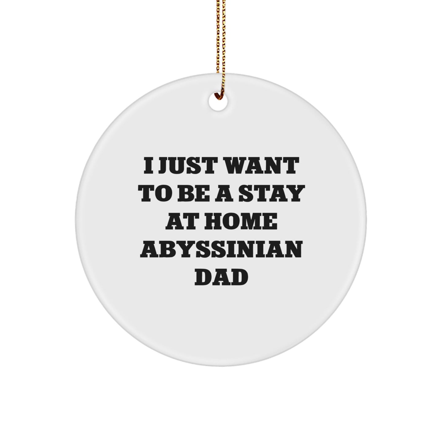 Abyssinian Cat Circle Ornament Gifts from Dad to Family Members This Christmas - Funny Cat Lover Decorations - Stay at Home Abyssinian Dad - Image 1