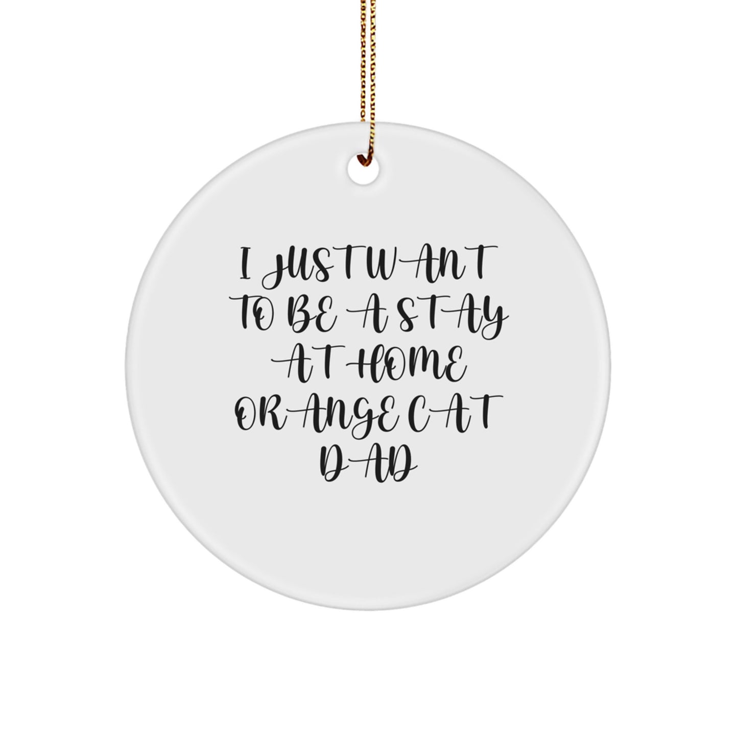 Funny Orange Cat Dad Circle Ornament Gifts from Men to Orange Cat Lovers at Christmas - Image 1