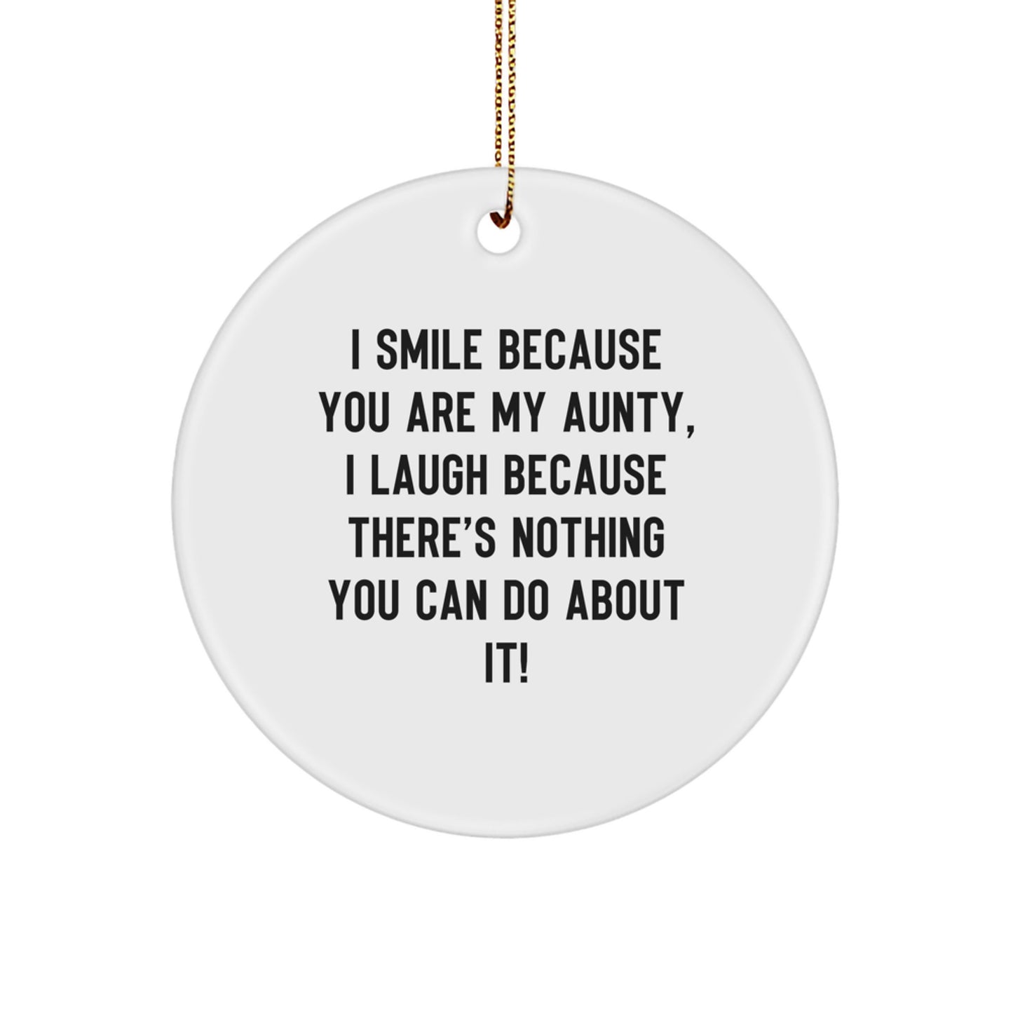 Funny Aunty Gift Circle Ornament for Christmas Unique Gifts from Family to Aunty - Image 1