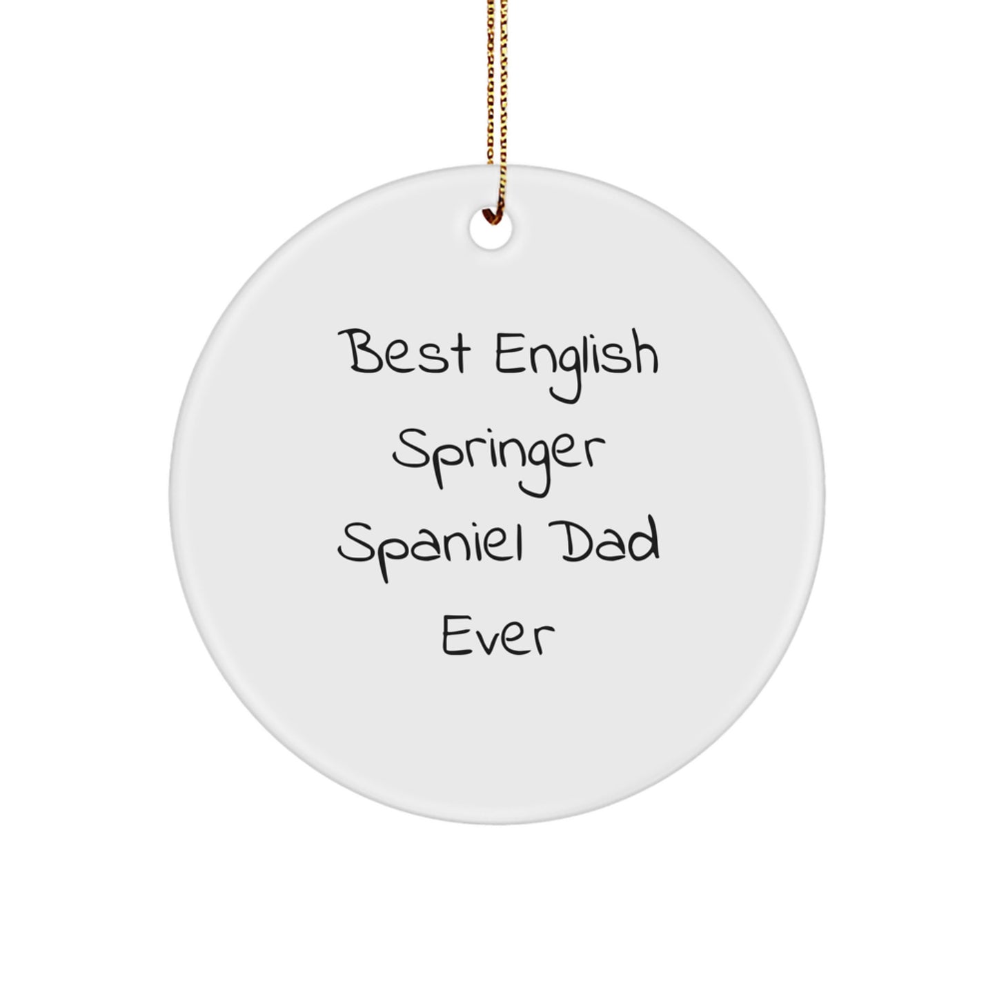 English Springer Spaniel Dog Gifts for Dad Funny Circle Ornament Christmas Unique - Image 1