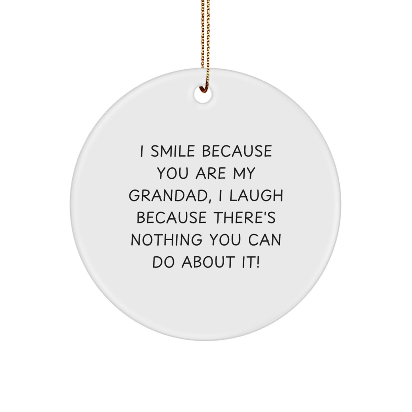 Funny Grandad Gifts for Men Christmas Circle Ornament with Smile Quote, Gifts from Grandma, Grandad is the Best - Image 1