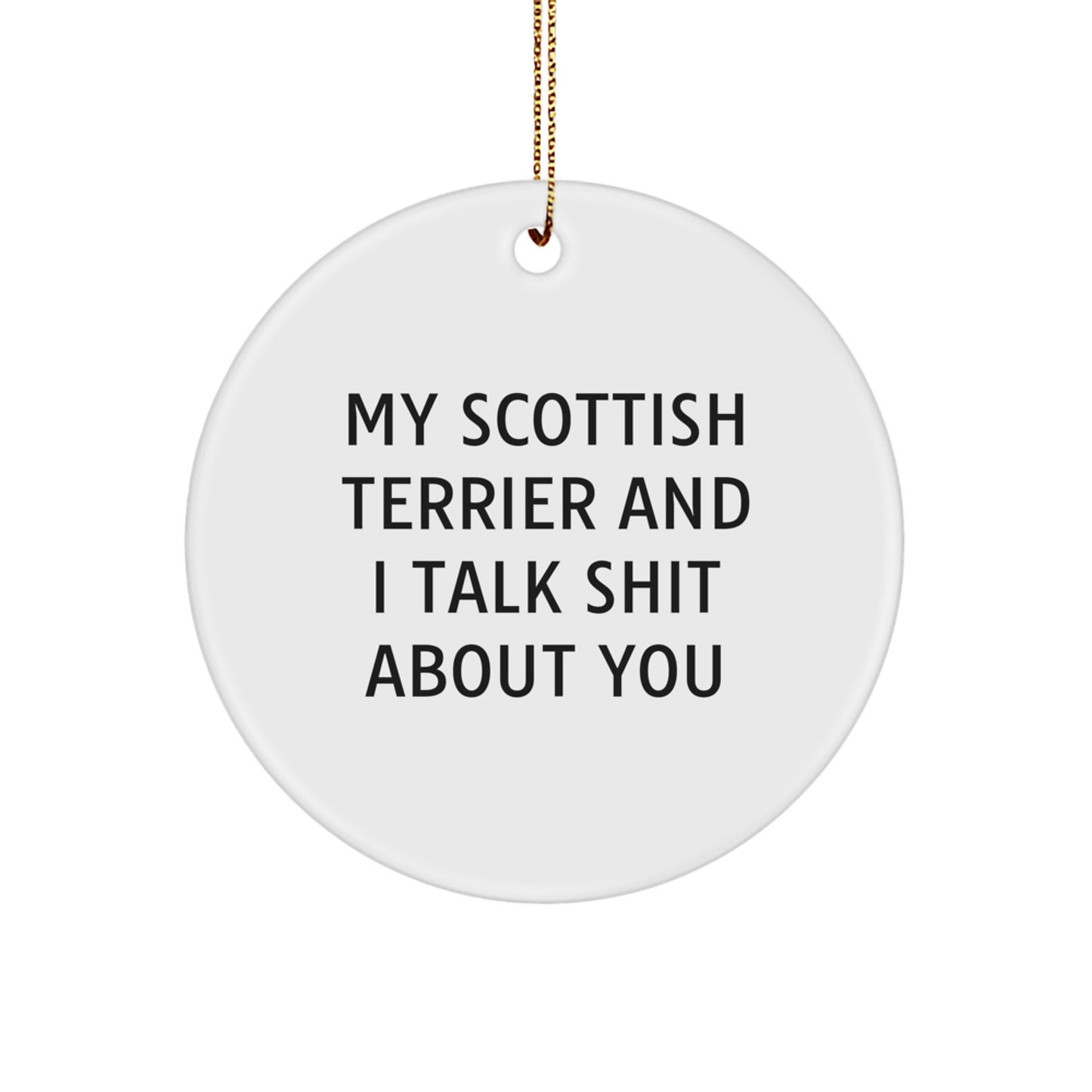 Christmas Gift for Her Scottish Terrier Circle Ornament Present - Image 1