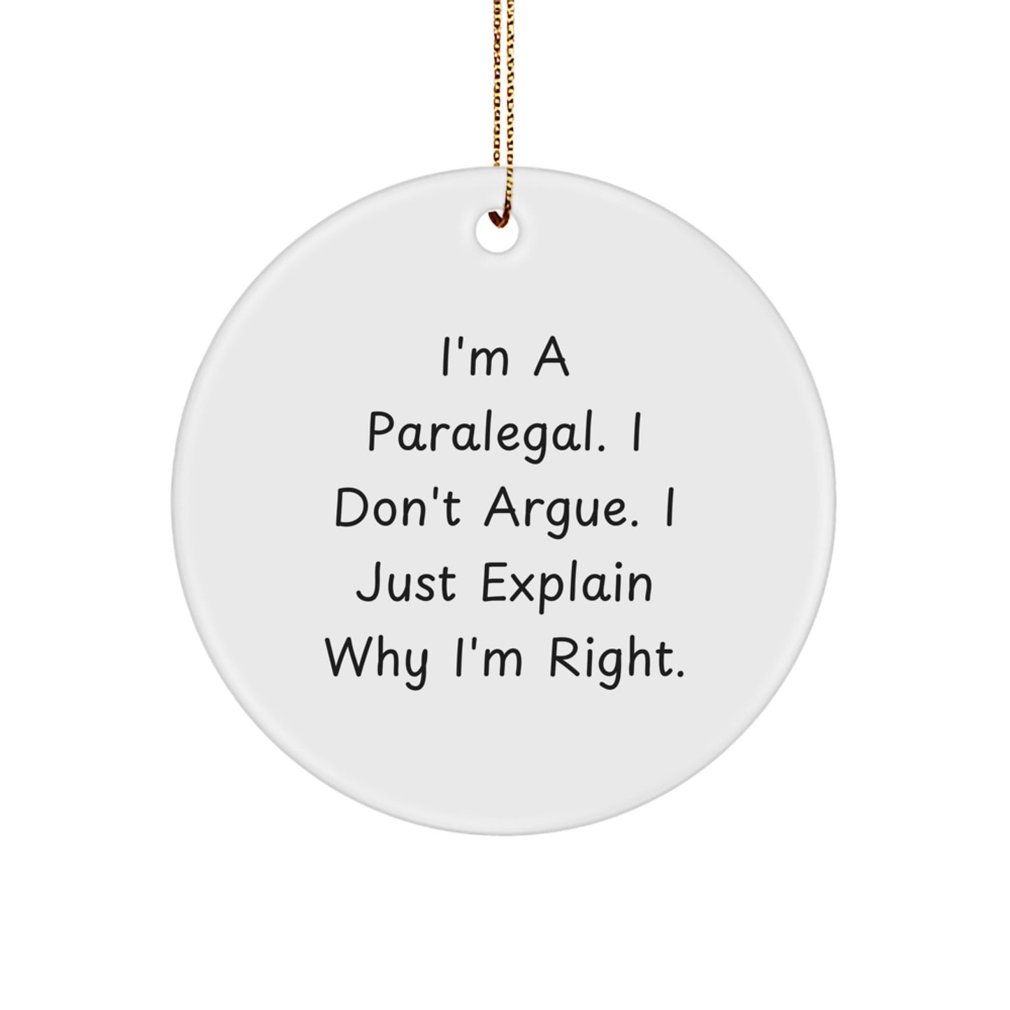 Friend's Paralegal Memento for Teens Christmas Ornament Gift - Image 1