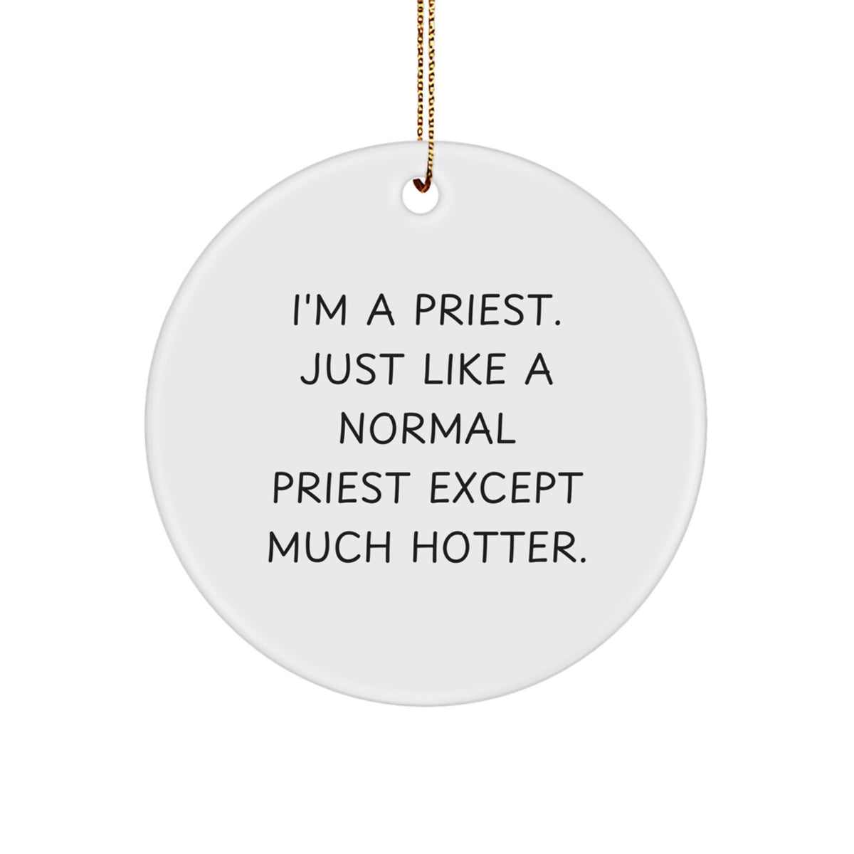 Funny Priest Gifts for Men - I'm A 'Normal' Priest Except Much Hotter. Circle Ornament Christmas Unique Presents - Image 1