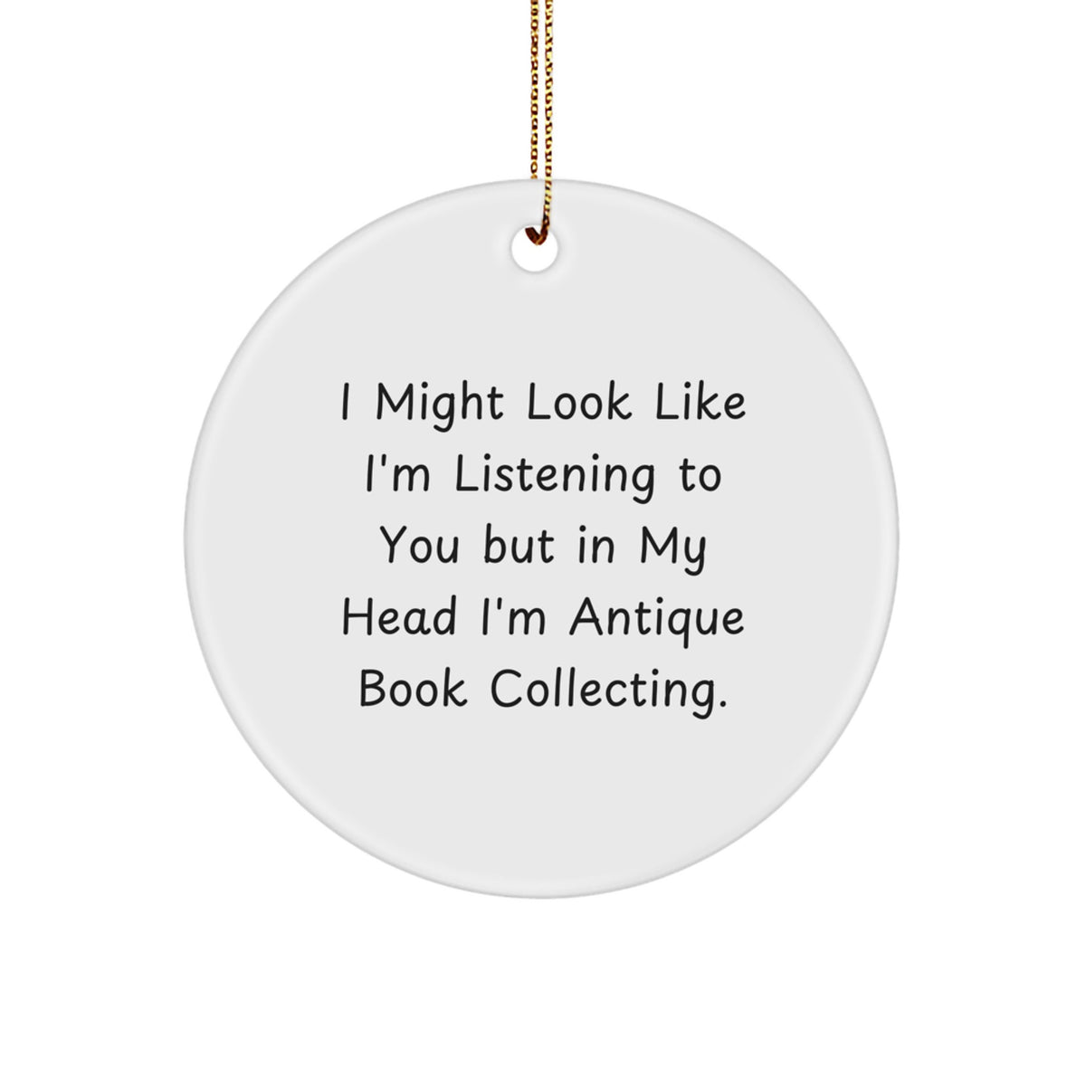 Christmas Unique Gift for Her Antique Book Collecting Ornament Present - Image 1