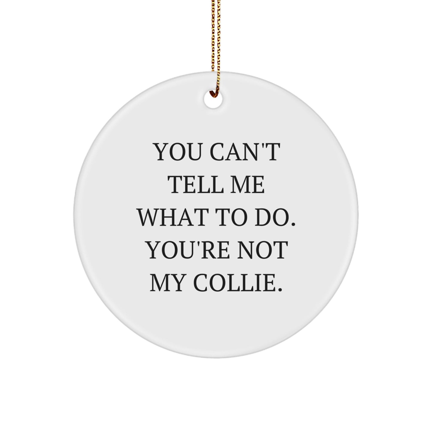 Funny Collie Dog Circle Ornament Gifts from Men or Women to Friends, Family, or Coworkers - Image 1