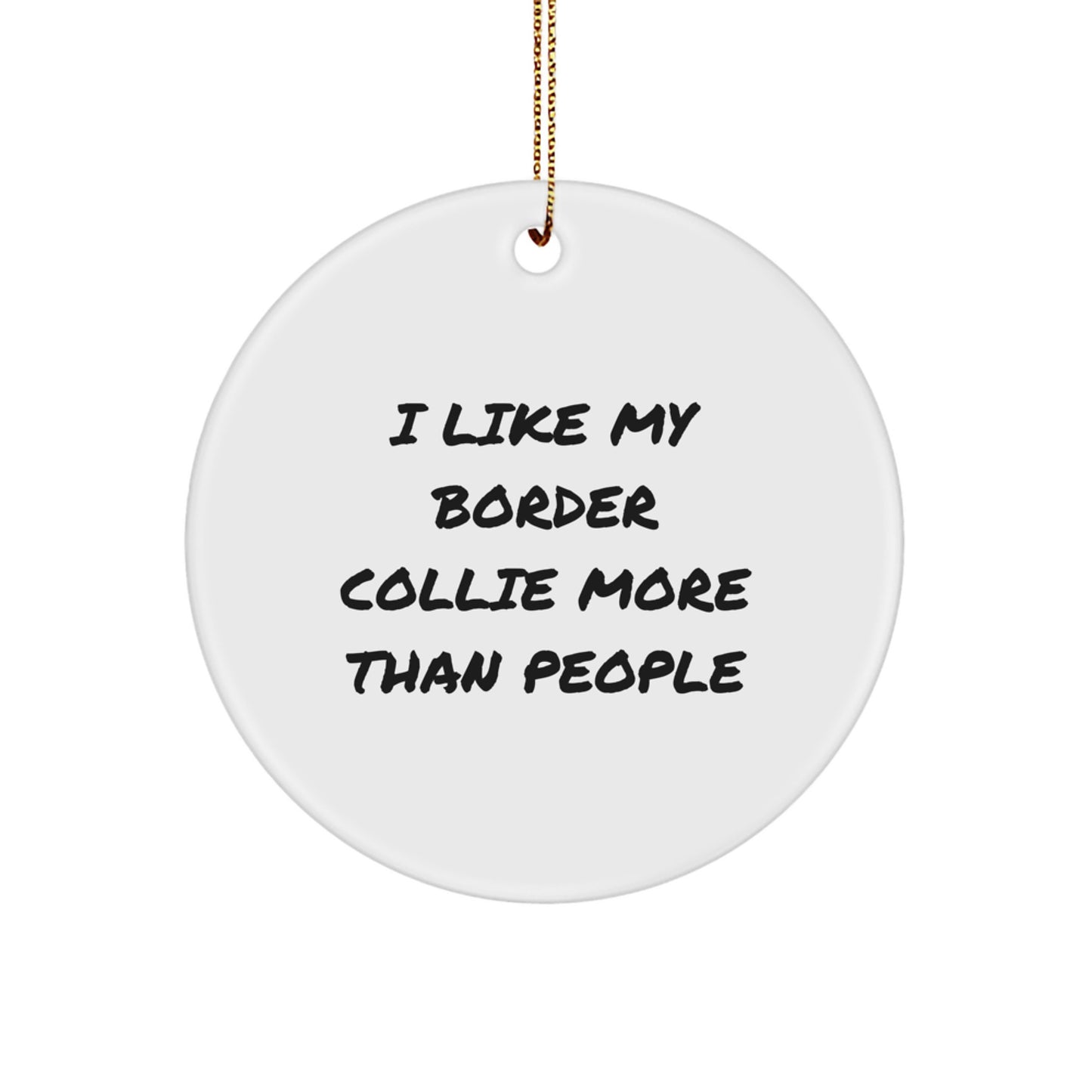 Funny Border Collie Dog Circle Ornaments for Border Collie Dog Lover Gifts from Men, Women, or Family - Image 1